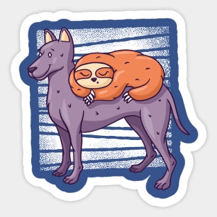 SLOTH ON A DOG Sticker